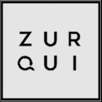 A black and white image with the words ZUR QUI.