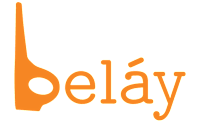 The image shows a stylized text logo with the word "beláy" in orange color.