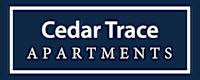 the logo for cedar trace apartments with the words cyber trace apartments