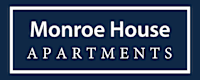 a logo apartments with the word mono house on a blue background