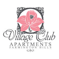 A logo for Village Club Apartments in Farmington Hills.