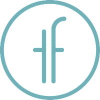 A blue circle with a white letter "f" in the center.
