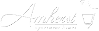 A black and white logo for Amherst Apartment Homes.