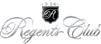 a black and white picture of the regents club logo