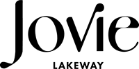 The image features the word "Jovie" in a large, elegant font, with the word "Lakeway" written below it in a smaller font.