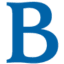A blue letter B with a shadow effect.