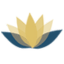 A yellow shape with a blue shadow underneath it.