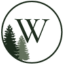 A black and white image of a W inside a circle.