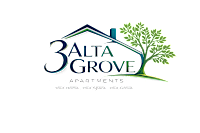 A logo for "3ALTA GROVE Apartment" with a house and tree design.