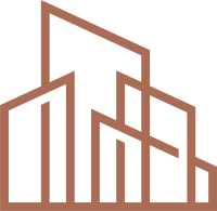 the outline of a building is shown on a white