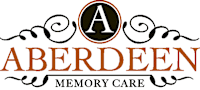 A logo with the word "ABERDEEN" in large letters and "MEMORY CARE" in smaller letters below it.