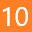 the number ten and zero are displayed on an orange background