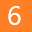 the number 6 written in white on an orange background
