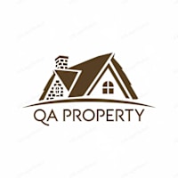 A logo for QA Property featuring a stylized house.