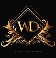 a logo with the letters wd on a black background