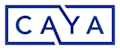 The image shows a blue and white logo with the letters "CAYA".