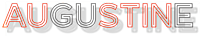 The image displays the word "AUGUSTINE" in a stylized font with alternating red and grey colors.