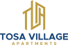 a logo apartments with a green background and the word tosa