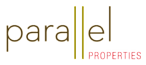 The image shows a logo with the word "parallel" in a stylized font, with the last letter "l" split into two vertical lines, and the word "PROPERTIES" in a smaller font below it.