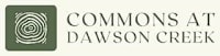 A logo with a tree ring and the text "Commons at Dawson Creek" is displayed.