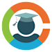 A graphic of a graduation cap in the center of a circular diagram.