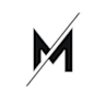 A black and white image of the letter M.