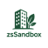 A logo with a building and a leaf and the text z3sandbox.