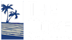the coop apartments logo with a palm tree in the water