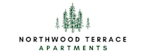 A logo for Northwood Terrace Apartments featuring green trees.