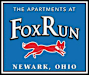 A sign for Fox Run apartments in Newark, Ohio.