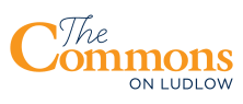 the commons on ludlow logo with green background and orange and blue text at The Commons On Ludlow Apartments, Philadelphia, PA, 19104