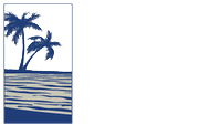 the coop apartments logo with a palm tree in the water