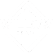 A logo with the words "Willow Trail" in white on a green background.