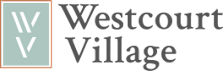 The image shows a logo with the text "Westcourt Village" with a green background.