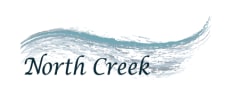 a blue wave with the words north creek on it