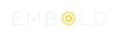 The image shows the word "EMBOLD" in white letters with a yellow sunburst design to the right of the letter 'D'.