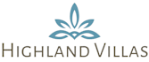 A logo with a stylized plant design and the words "Highland Villas" below it.