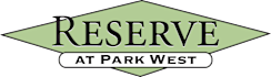 A sign that says Reserve at Park West.