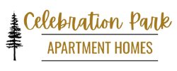 Celebration Park Apartment Homes logo with a tree.