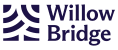 a logo with the words willow bridge on a green background