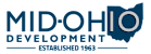 The image is a logo for Mid-Ohio Development, established in 1961.