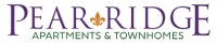 Pear Ridge apartments and townhomes logo.