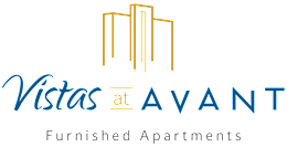the logo for vitas at avant apartments and the logos for the furnished apartments