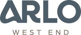 A logo with the words "ARLO WEST END" in large letters.