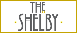 The image displays the text "THE SHELBY" in a large, bold font.