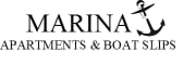 A logo for Marina Apartments & Boat Slips.