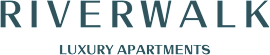 A sign for Riverwalk Luxury Apartments.