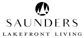 A logo with the text "SAUNDERS LAKEFRONT LIVING" is displayed.