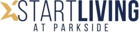 a green background with blue and yellow writing on it