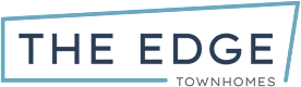 A logo with the words "The Edge" and "Townhomes" written on it.